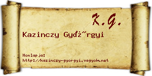 Kazinczy Györgyi névjegykártya