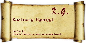 Kazinczy Györgyi névjegykártya
